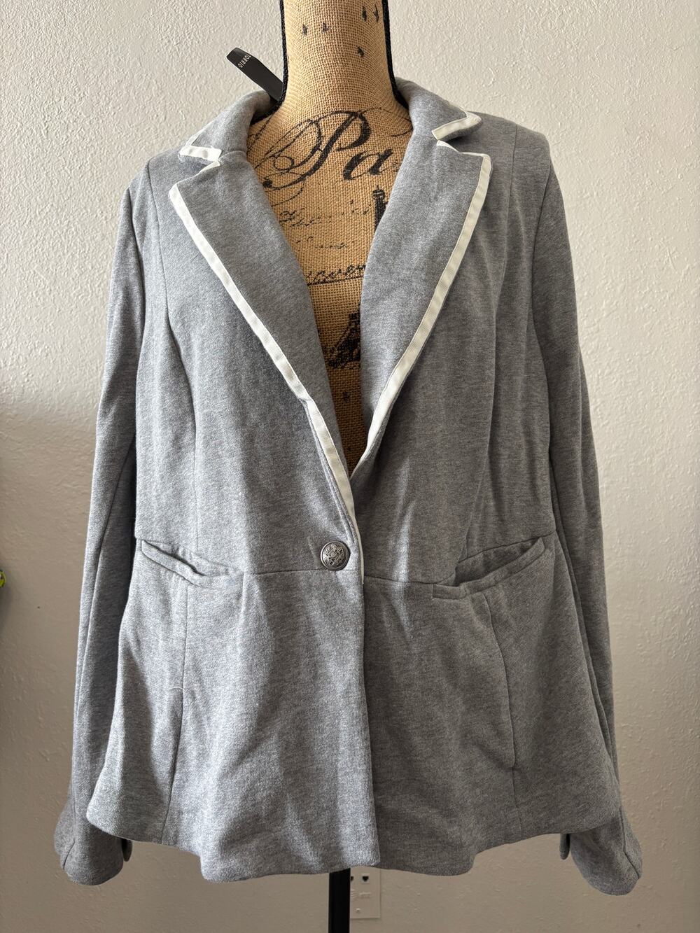 Torrid Knit Blazer Jacket Plus Size 2X Grey New